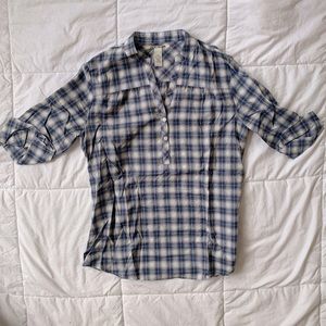 Lucky Brand Plaid Shirt 3/4 Sleeve